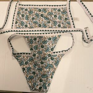 Floral Print bikini with Green and Yellow Accents